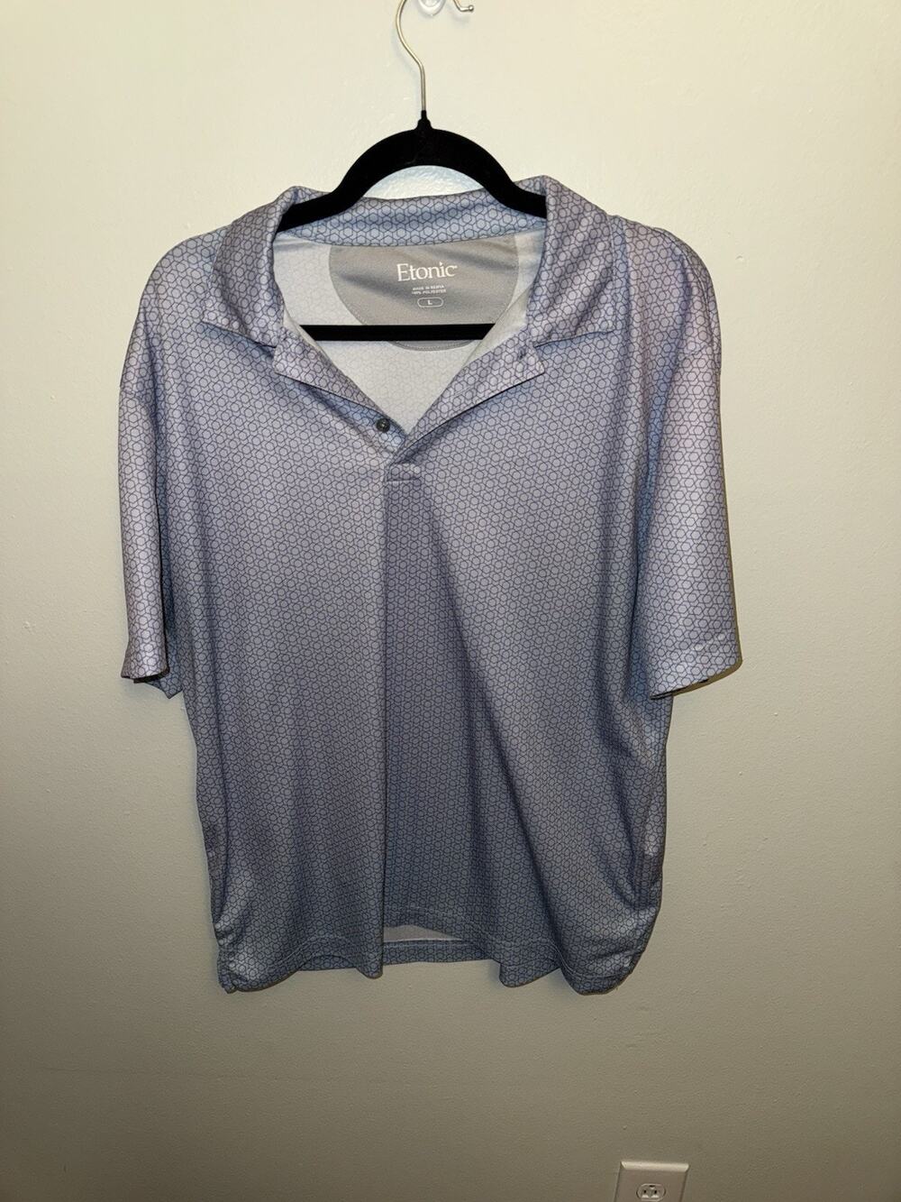 Etonic Performance Men’s Polo Golf Shirt Size Large Geometric Print Activewear